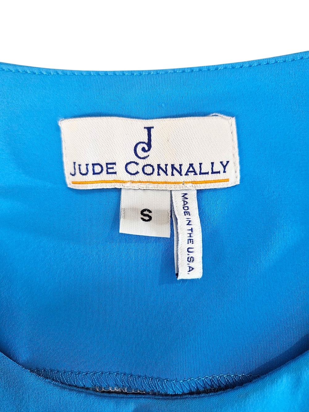 Jude Connally Blue Jaquard Print Sleeveless Shift Dress - Picture 6 of 7